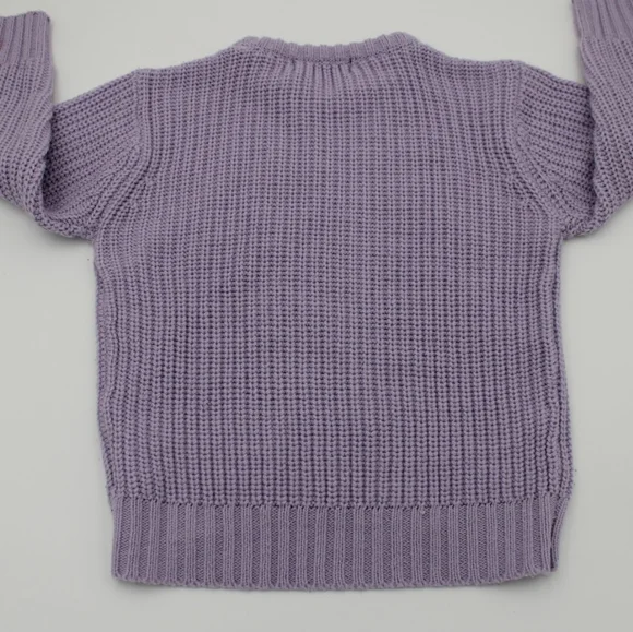 Girls Purple Knit Crewneck Sweater – Size 4 - Picture 2 of 5